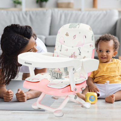 chaise haute bebe confort-flamant-rose