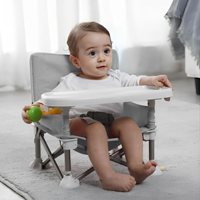 chaise haute bebe-grise