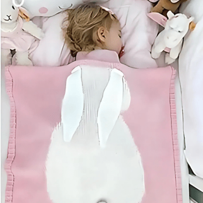 COUVERTURE BÉBÉ | LAPIN TRICOTÉ - Bébé Harmonie