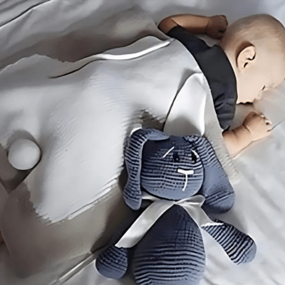 COUVERTURE BÉBÉ | LAPIN TRICOTÉ - Bébé Harmonie