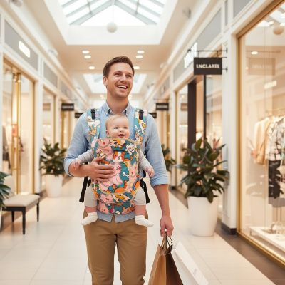 papa-avec-porte-bebe-hanche-color-au-centre-commercial