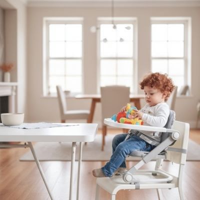 bebe-jouant-paisiblement-dans-la-chaise-haute-confort-sylva-grise