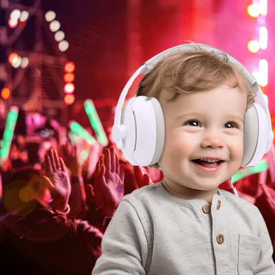 Casque Anti-bruit Bébé/enfant 2 En 1 - Réduction 25 DB, Réglable 3 à 48 Mois - Pour Fêtes, Concerts, Voyages