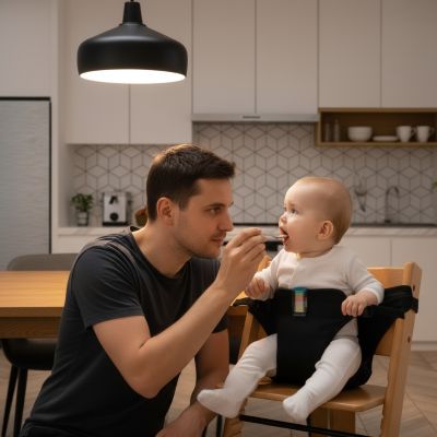 chaise-haute-bebe-flexicot-noire-moment-pere-enfant-du-soir