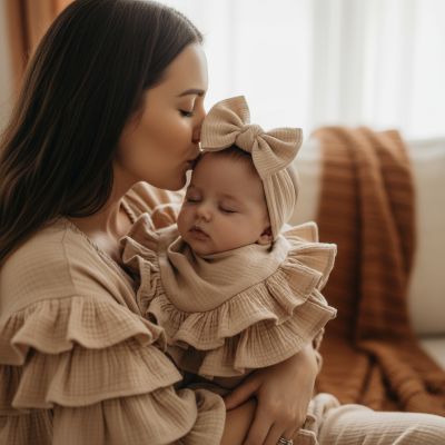 couverture-avec-volants-maman-embrassant-bebe