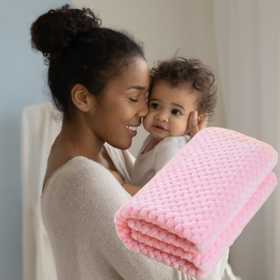 couverture bébé-rose