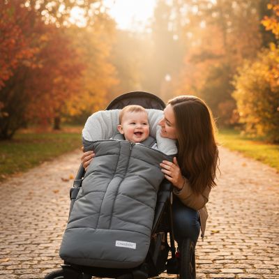 maman embrassant bebe dans chanceliere