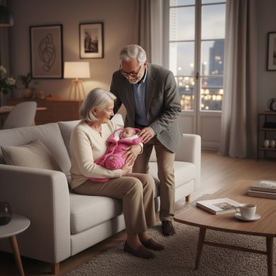 nid-dange-bebe-tricote-rose-grands-parents