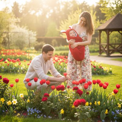 nid-dange-lapin-promenade-printaniere-famille-rouge