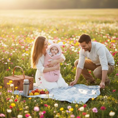 nid-dange-lapin-promenade-printaniere-famille