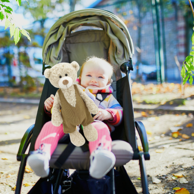 ours en peluche-poussette