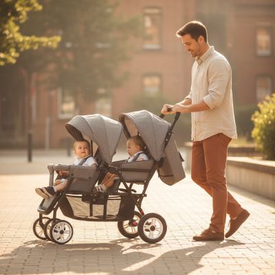 papa-avec-poussette-double-twixy-tandem-grise-sur-trottoir