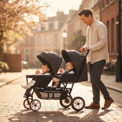 papa-fier-avec-poussette-double-twixy-tandem-noire
