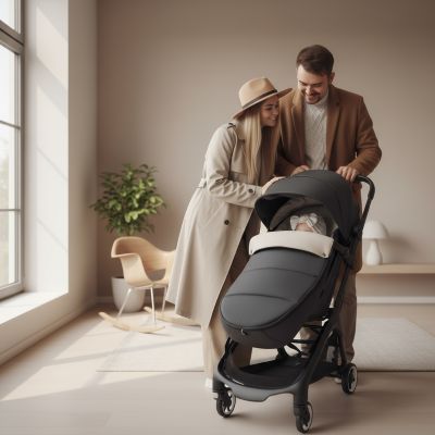 parent-souriant-bebe-poussette-chanceliere-glide-noire