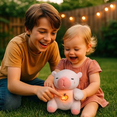 peluche capybara rose