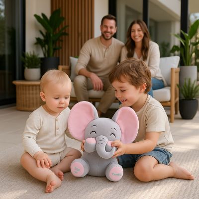 peluche elephant interactif joie familiale