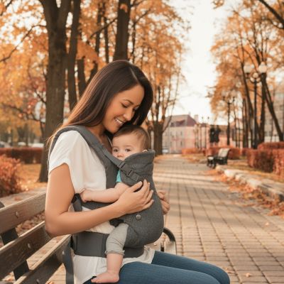 porte-bebe-tava-gris-promenade-au-parc