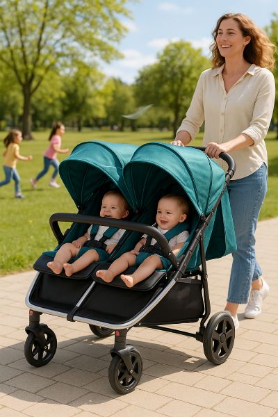 poussette-double-duorbit-verte