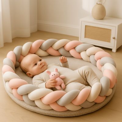 reducteur de lit bebe rose blanc gris