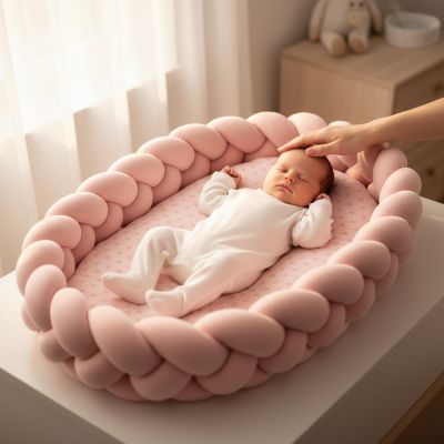 reducteur-de-lit-bebe-tresse-avec-maman